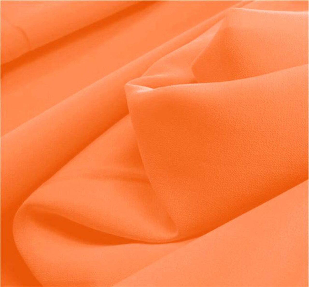 1 Yard Pebble Georgette Orange Fabric 100% Polyester 58/60” Wide Lightweight & Flowing for Apparel & Décor